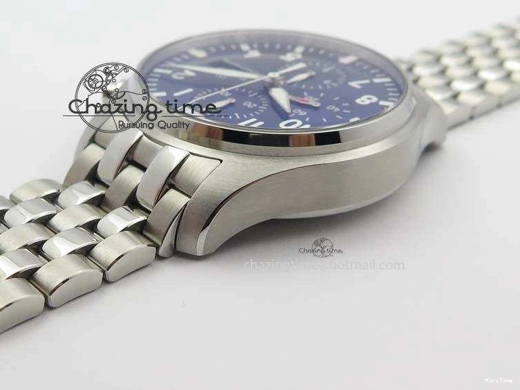 MIROTIME 0808 UrbanChic Pilot Chrono 2016 IW377714 ZF 1:1 Best Edition Blue Dial On SS Bracelet A7750 V 7272